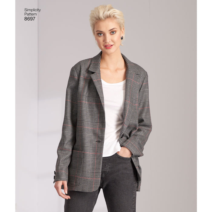 8697 Misses'/Women's Oversized Blazers. Size: 36-54