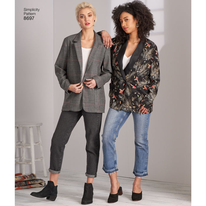 8697 Misses'/Women's Oversized Blazers. Size: 36-54