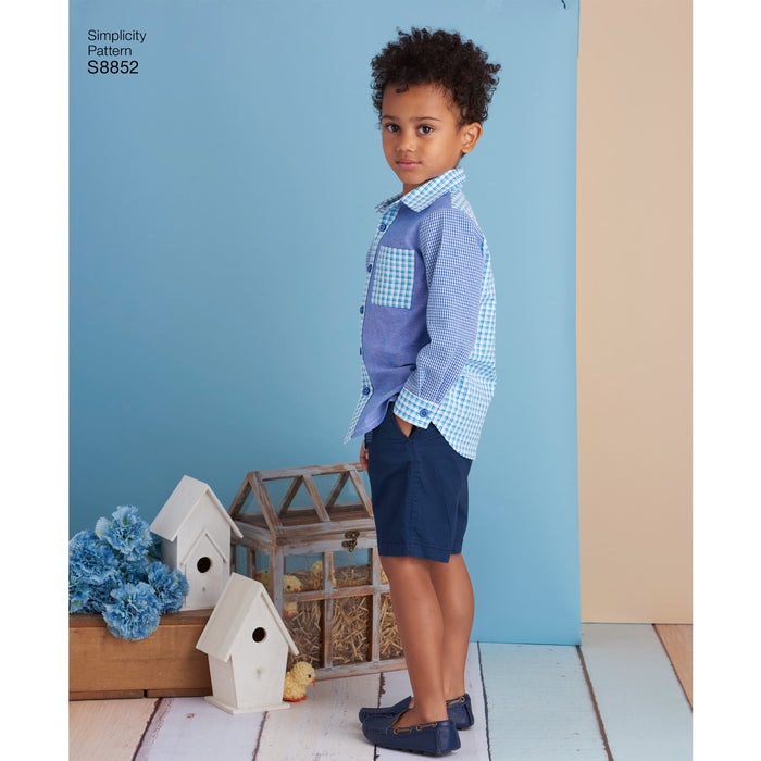 S8852 Children's Dresses and Shirt. Size: 3-8 y