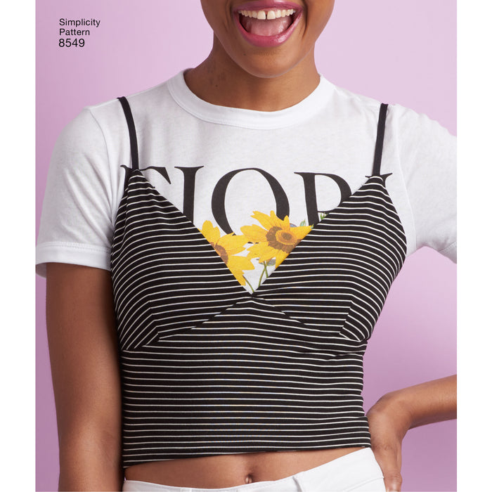8549 Misses' Bra Tops. Size: XXS-XXL (30-52)