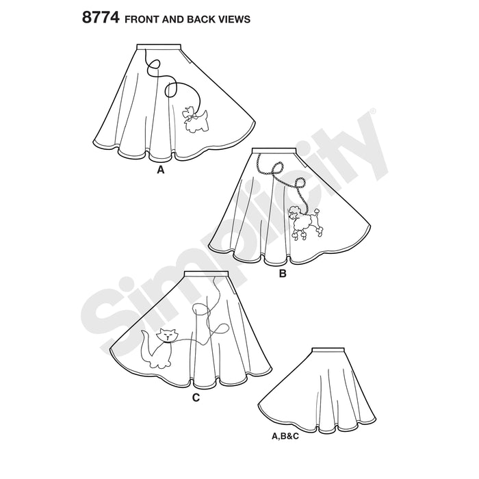 8774 Children's and Girls' Costumes. Size: 3-14 y
