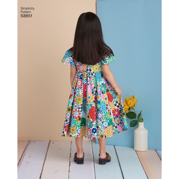 S8851 Children's Dresses. Size: 3-8 y