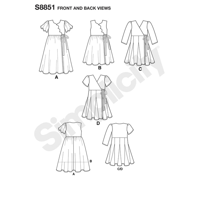 S8851 Children's Dresses. Size: 3-8 y