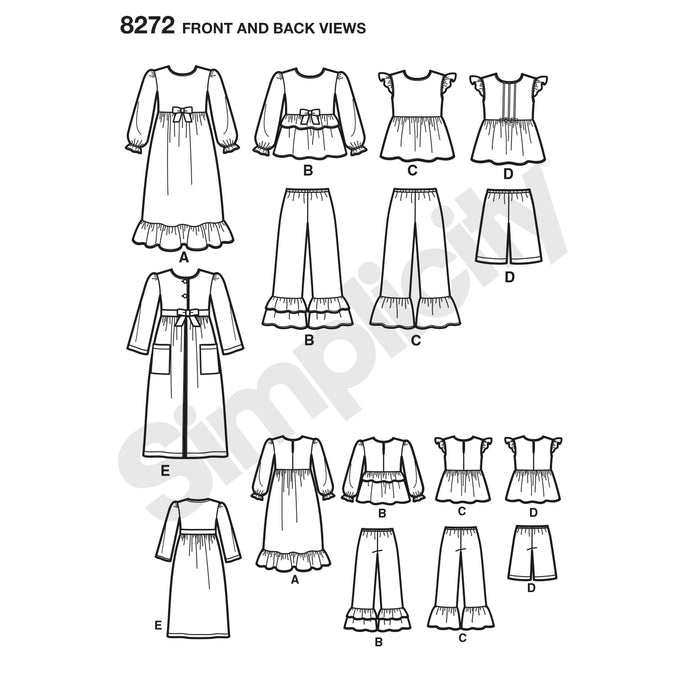 8272 Child's and Girl's Sleepwear and Robe. Size: 3-14 y