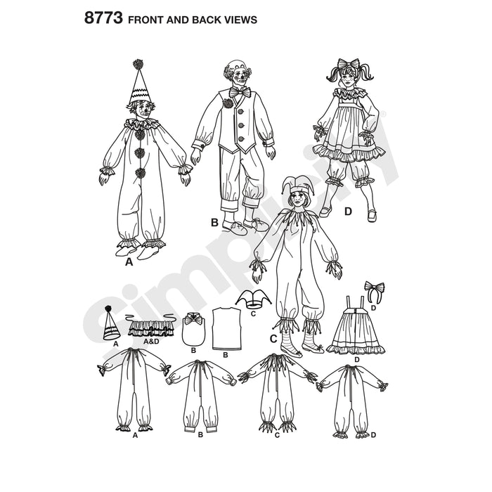 8773 Misses', Men's and Teens' Costumes. Size: XS-XL