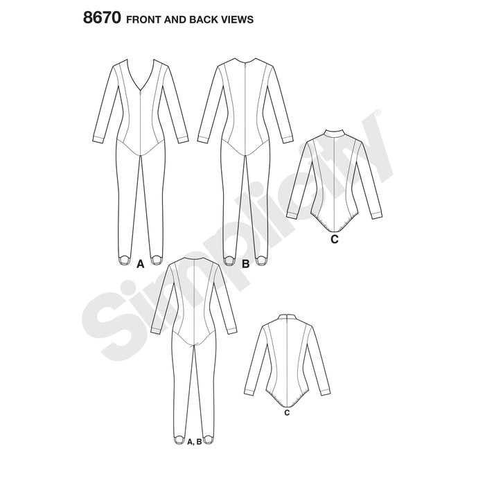 8670 Misses' Knit Costume. Size: 32-50