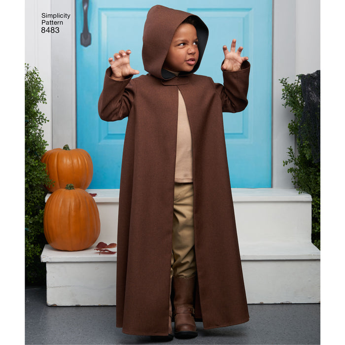 8483 Child's Cape Costumes. Size: S-L (3-8 y)