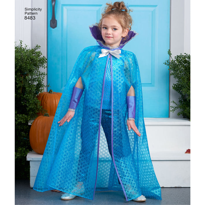 8483 Child's Cape Costumes. Size: S-L (3-8 y)