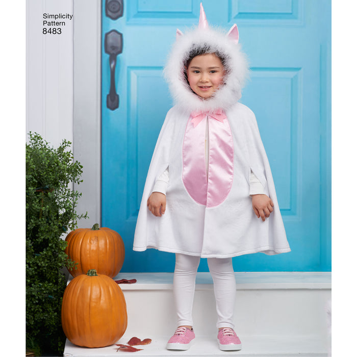 8483 Child's Cape Costumes. Size: S-L (3-8 y)