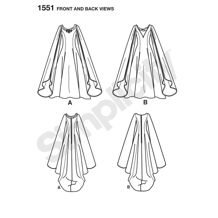 1551 Misses' Costumes. Size: 34-50