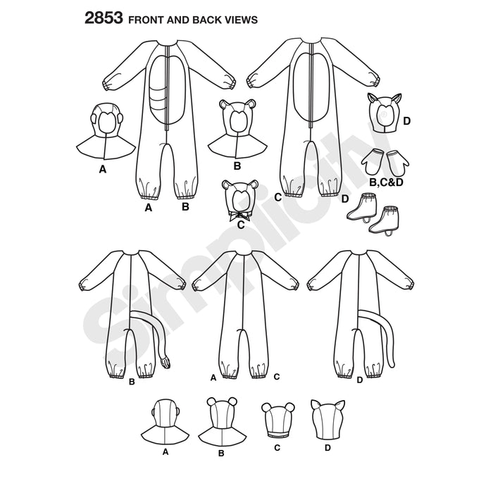 2853 Adult Animal Costumes. Size: XS-XL