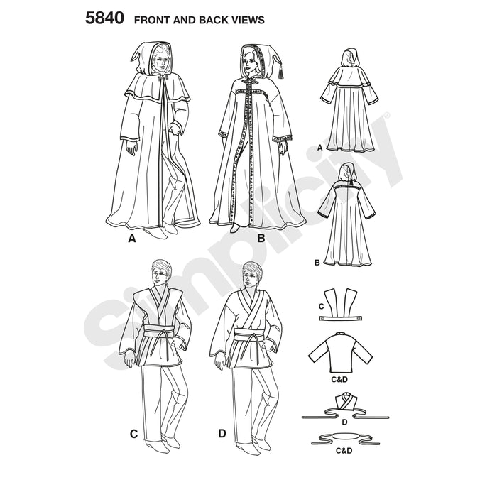 5840 Adults' & Teens' Costumes. Size: XS-XL