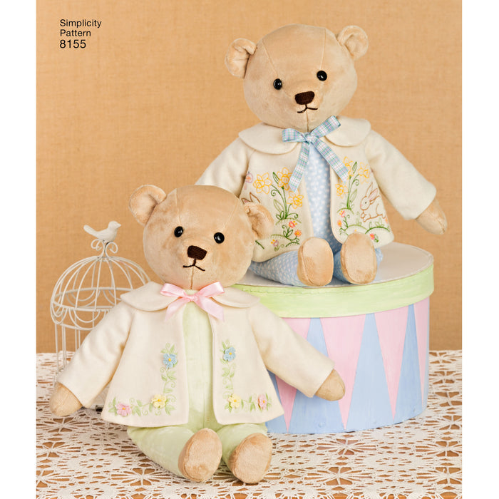 8155 Stuffed Bears with Clothes. Size: One Size