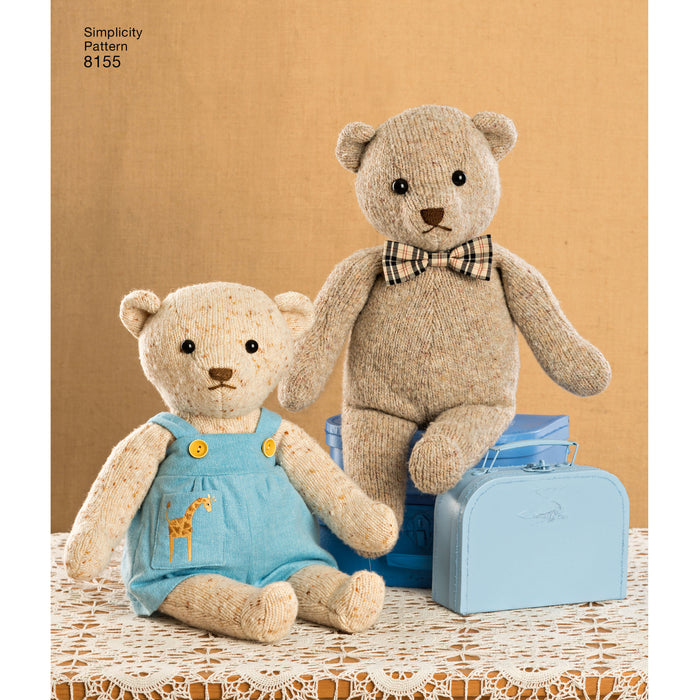 8155 Stuffed Bears with Clothes. Size: One Size