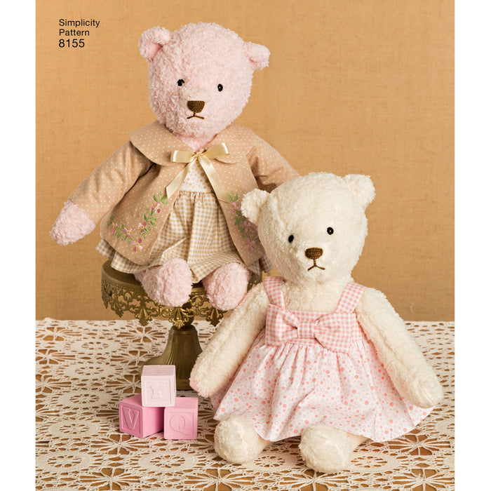 8155 Stuffed Bears with Clothes. Size: One Size