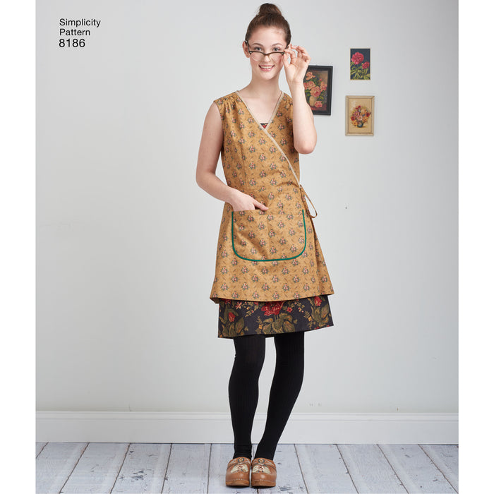 8186 Misses' Dottie Angel Frock Wrap and Slip Dress. Size: 30-46