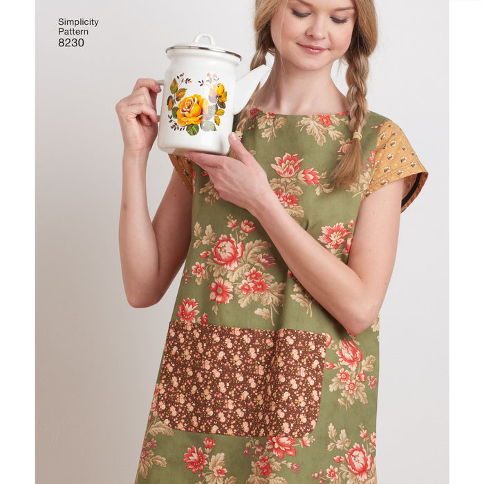8230 Misses' Dottie Angel Reversible Apron Dress and Tabard. Size: XS-XL (32-50)