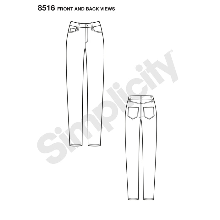8516 Misses' Mimi G Skinny Jeans. Size: 32-48