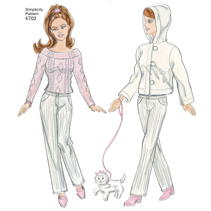 4702 for 11-1/2" Doll Clothes. Size: One Size