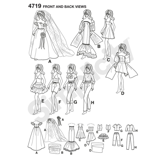 4719 for 11-1/2" Doll Clothes. Size: One Size