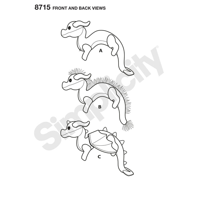 8715 Stuffed Dragons. Size: One Size