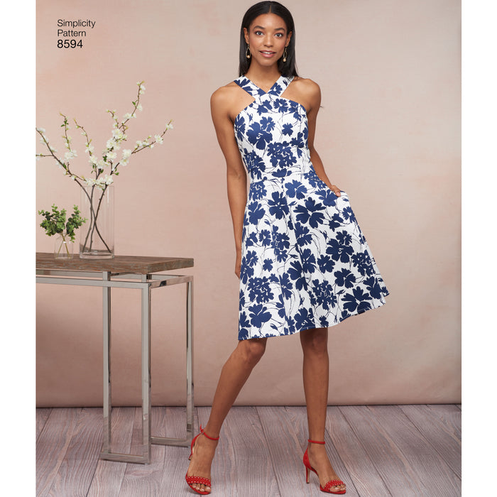 8594 Misses' and Petites' Dresses. Size: 32-48