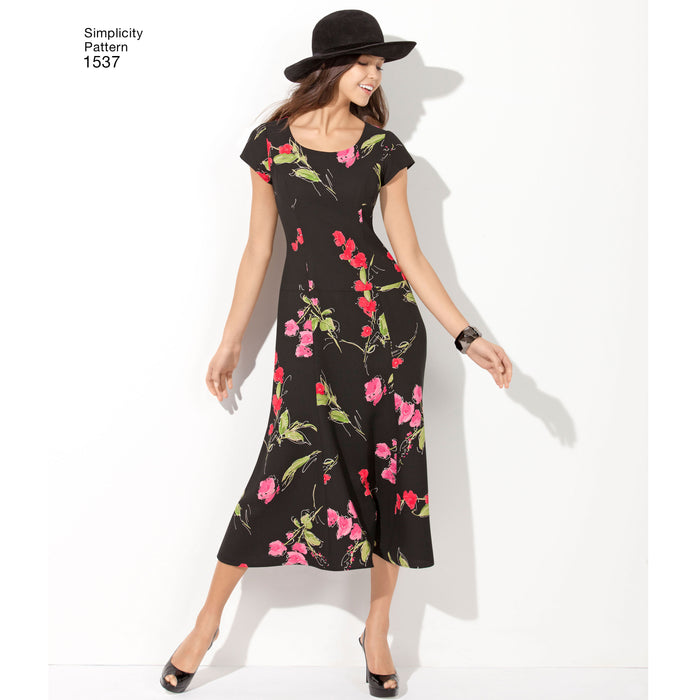 1537 Misses' and Plus Size Amazing Fit Dress. Size: 36-54