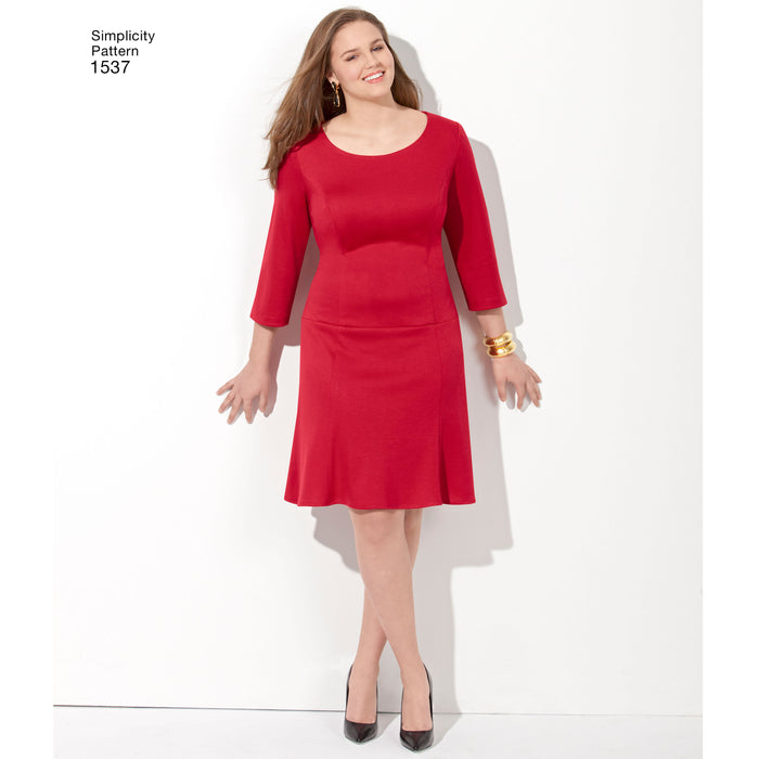 1537 Misses' and Plus Size Amazing Fit Dress. Size: 36-54