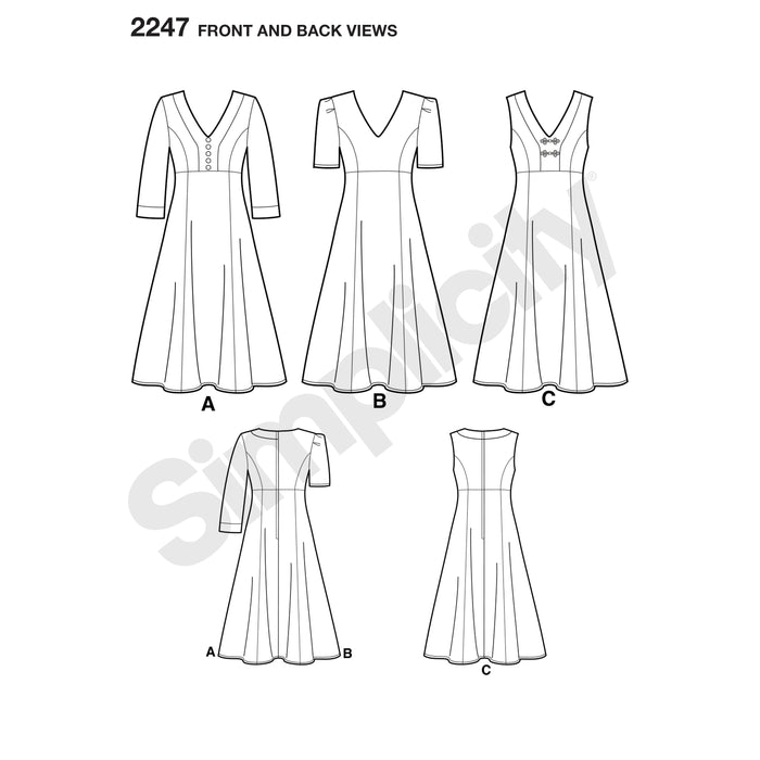 2247 Misses' & Plus Size Amazing Fit Dresses. Size: 36-54