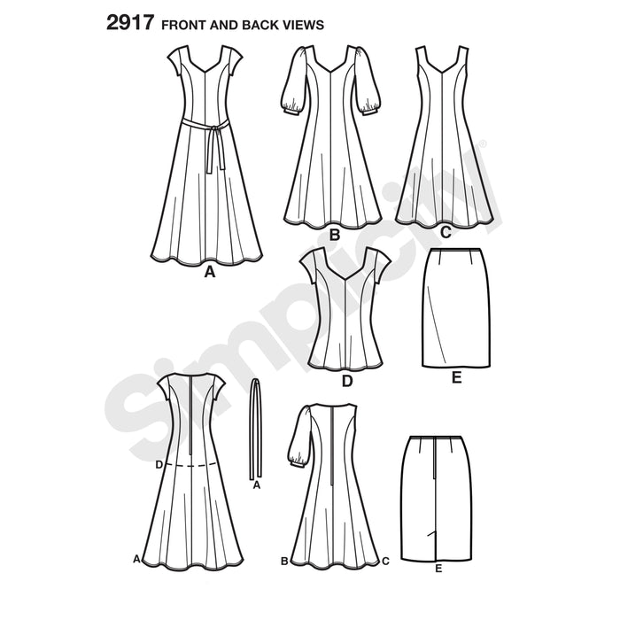 2917 Misses' & Plus Size Dresses. Size: 36-54