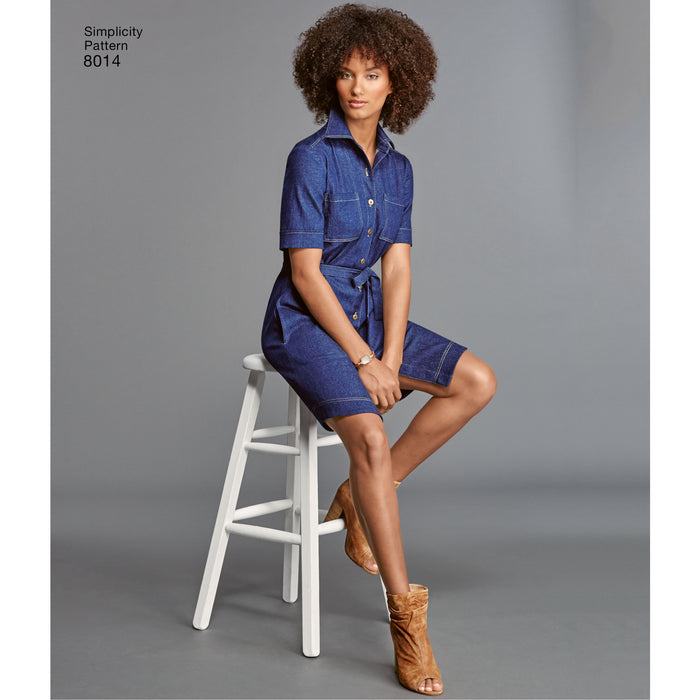 8014 Misses' Shirt Dress. Size: 32-50