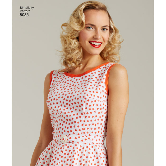 8085 Misses' 1950s Vintage Wrap Dress in Two Lengths. Size: 32-48