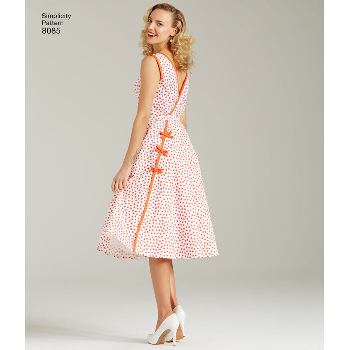8085 Misses' 1950s Vintage Wrap Dress in Two Lengths. Size: 32-48