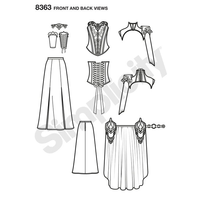 8363 Misses' Fantasy Ranger Costume. Size: 32-48