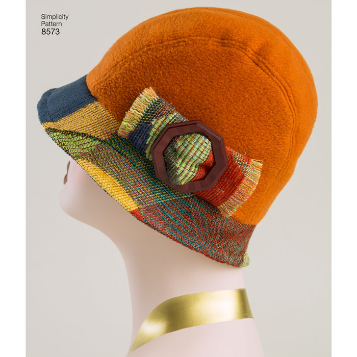 8573 Misses' Flapper Hats in Three Sizes. Size: S-L