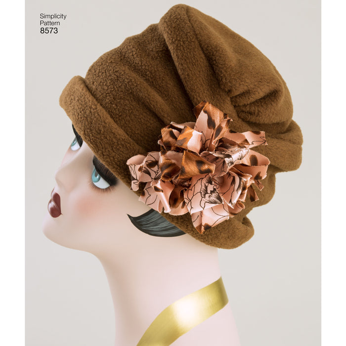 8573 Misses' Flapper Hats in Three Sizes. Size: S-L