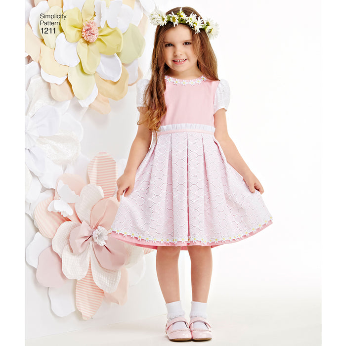 1211 Child's and Girls' Dress in Two Lengths. Size: 3-14 y