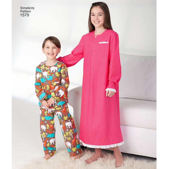 1570 Child's, Girls', and Boys' Loungewear. Size: 3-14 y