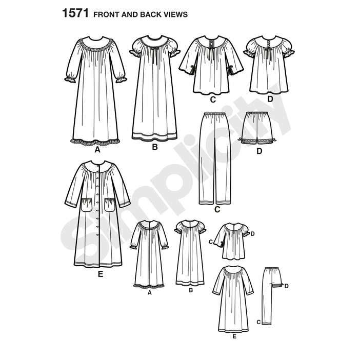1571 Child's and Girl's Loungewear Separates. Size: 3-14 y