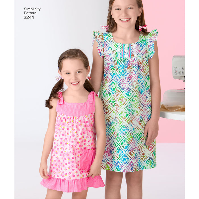 2241 Learn-to-Sew Child's & Girl's Dresses. Size: 3-14 y