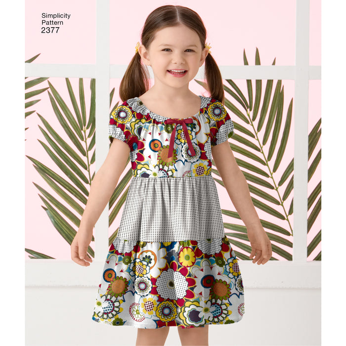 2377 Child's Dresses. Size: 3-8 y