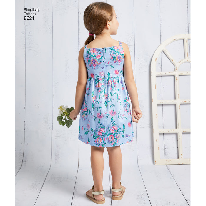 8621 Child's and Girls' Dress, Top, Pants and Camisole. Size: 3-14 y