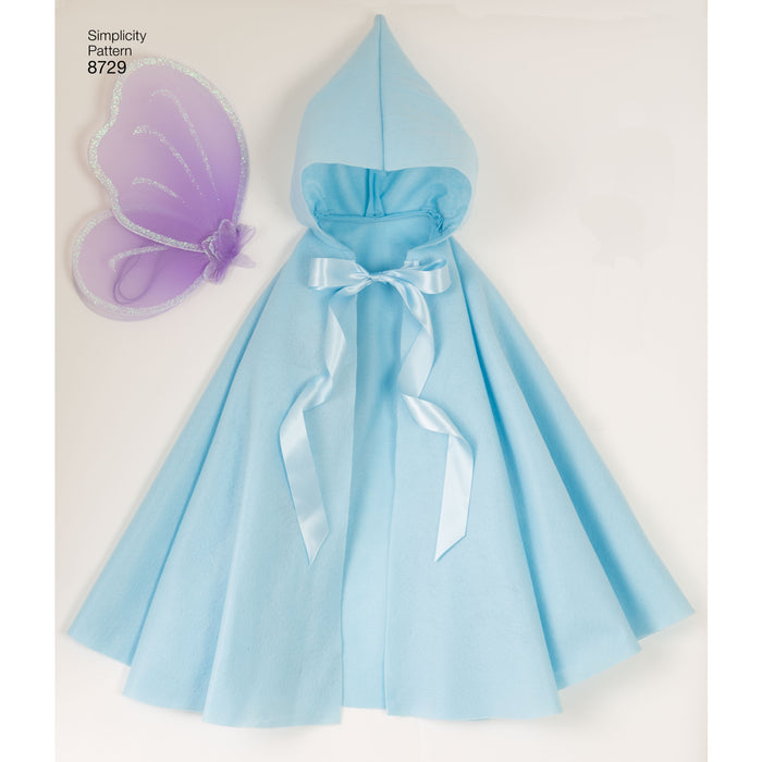 8729 Child's Cape Costumes. Size: S-L (3-8 y)