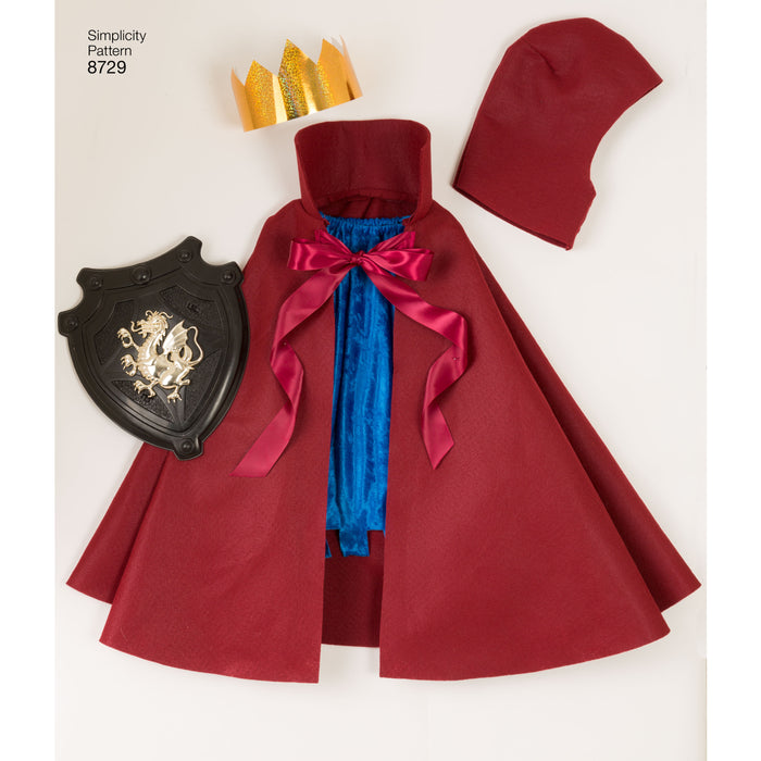 8729 Child's Cape Costumes. Size: S-L (3-8 y)