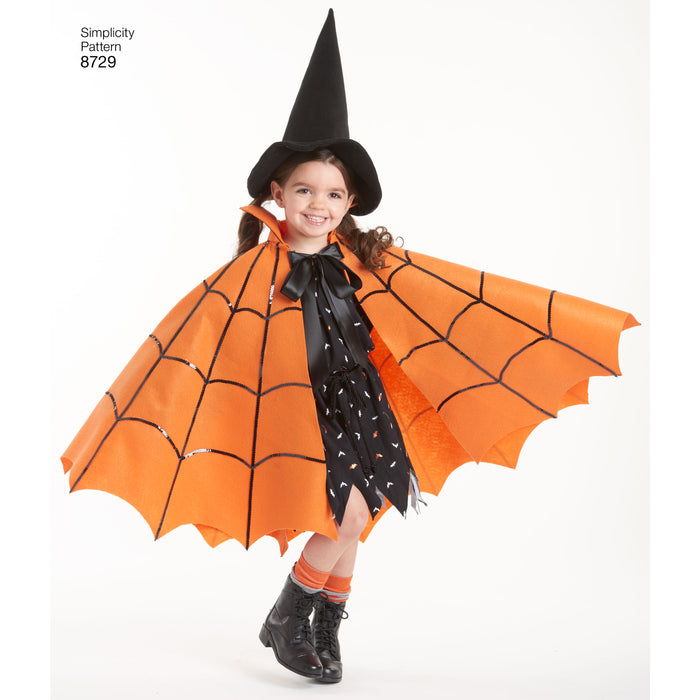 8729 Child's Cape Costumes. Size: S-L (3-8 y)
