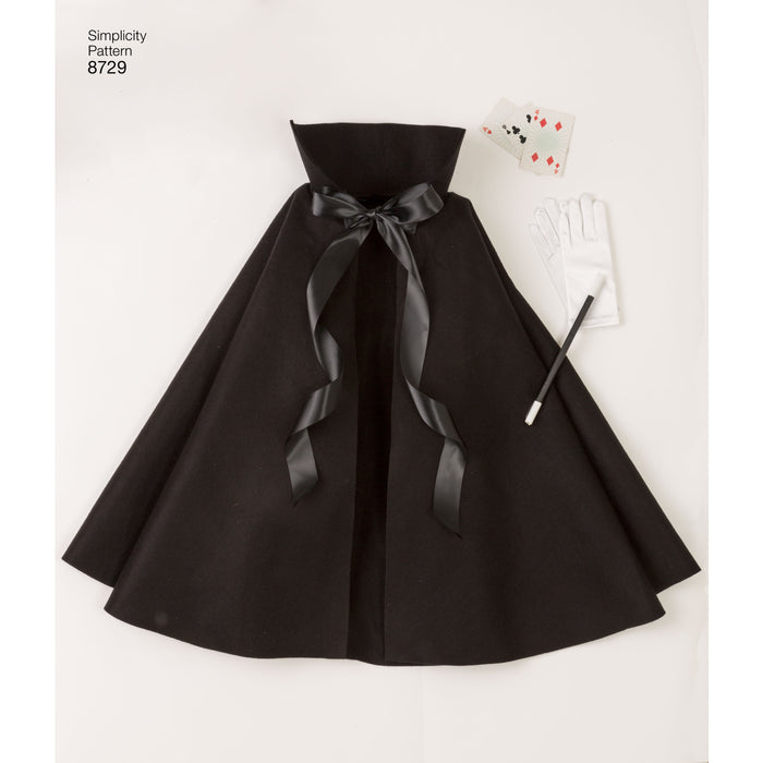 8729 Child's Cape Costumes. Size: S-L (3-8 y)