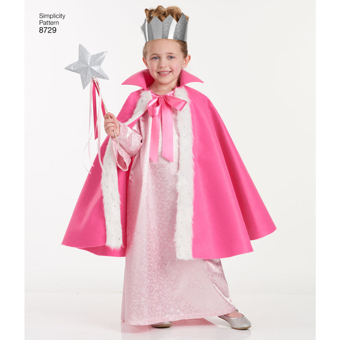 8729 Child's Cape Costumes. Size: S-L (3-8 y)