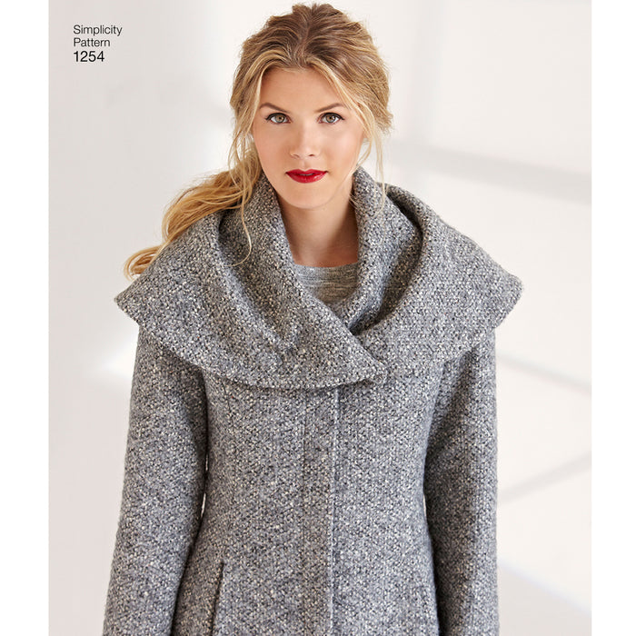 1254 Misses' Leanne Marshall Easy Lined Coat or Jacket. Size: 30-48