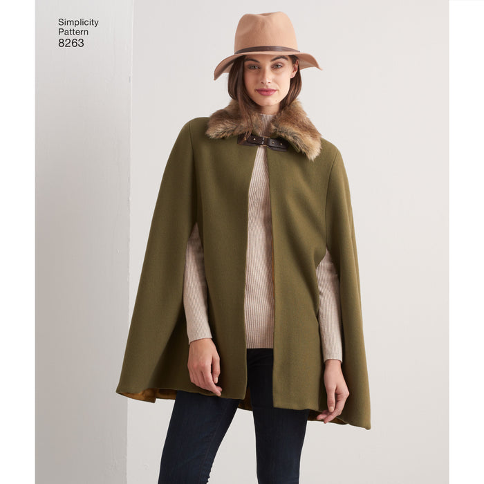 8263 Misses' Capes and Capelets. Size: XS-XL (32-50)