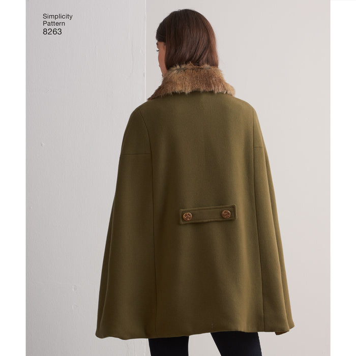 8263 Misses' Capes and Capelets. Size: XS-XL (32-50)